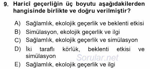 Uluslararası İlişkilerde Araştırma Yöntemleri 2015 - 2016 Ara Sınavı 9.Soru