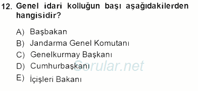 Özel Güvenlik Hukuku 1 2014 - 2015 Ara Sınavı 12.Soru