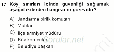 Özel Güvenlik Hukuku 1 2014 - 2015 Ara Sınavı 17.Soru