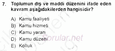 Özel Güvenlik Hukuku 1 2014 - 2015 Ara Sınavı 7.Soru
