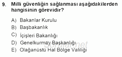 Özel Güvenlik Hukuku 1 2014 - 2015 Ara Sınavı 9.Soru