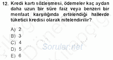 Tüketici Hukuku 2014 - 2015 Dönem Sonu Sınavı 12.Soru