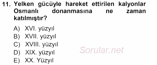 Osmanlı Merkez ve Taşra Teşkilatı 2012 - 2013 Ara Sınavı 11.Soru