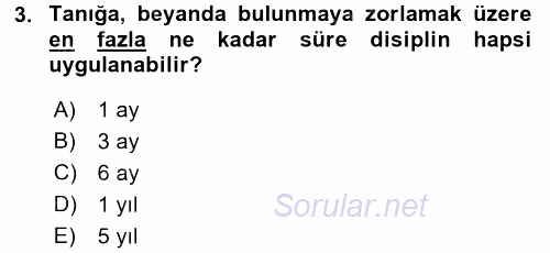 Ceza Muhakemesi Hukuku 2017 - 2018 Dönem Sonu Sınavı 3.Soru