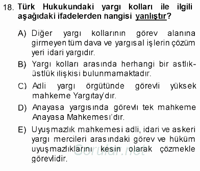 Hukukun Temel Kavramları 2013 - 2014 Ara Sınavı 18.Soru