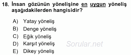 Temel Fotoğrafçılık 2016 - 2017 Ara Sınavı 18.Soru