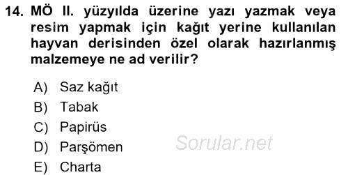 Görsel Kültür 2017 - 2018 Ara Sınavı 14.Soru