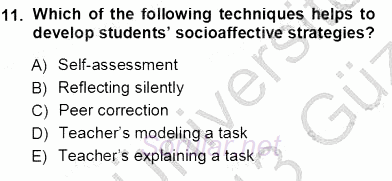 Çocuklara Yabancı Dil Öğretimi 1 2012 - 2013 Ara Sınavı 11.Soru