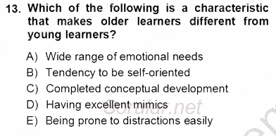Çocuklara Yabancı Dil Öğretimi 1 2012 - 2013 Ara Sınavı 13.Soru