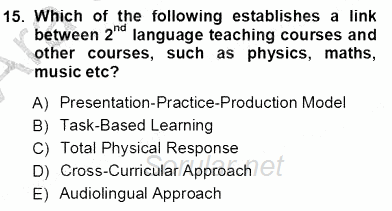 Çocuklara Yabancı Dil Öğretimi 1 2012 - 2013 Ara Sınavı 15.Soru