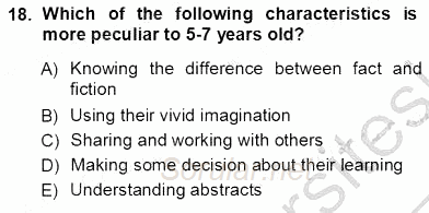 Çocuklara Yabancı Dil Öğretimi 1 2012 - 2013 Ara Sınavı 18.Soru