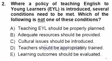 Çocuklara Yabancı Dil Öğretimi 1 2012 - 2013 Ara Sınavı 2.Soru