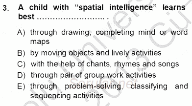 Çocuklara Yabancı Dil Öğretimi 1 2012 - 2013 Ara Sınavı 3.Soru