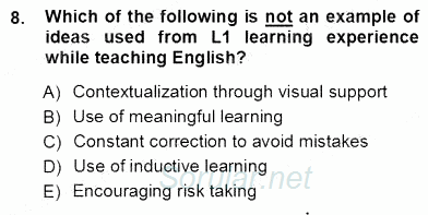 Çocuklara Yabancı Dil Öğretimi 1 2012 - 2013 Ara Sınavı 8.Soru