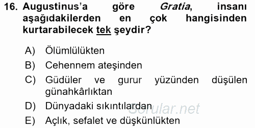 Tarih Felsefesi 1 2016 - 2017 Ara Sınavı 16.Soru