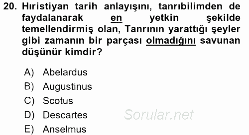 Tarih Felsefesi 1 2016 - 2017 Ara Sınavı 20.Soru