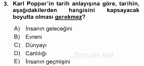 Tarih Felsefesi 1 2016 - 2017 Ara Sınavı 3.Soru