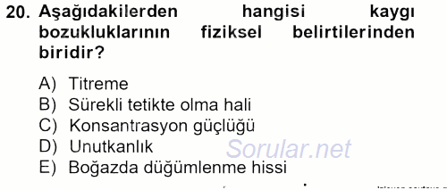 Görüşme Teknikleri 2013 - 2014 Tek Ders Sınavı 20.Soru