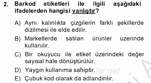 Lojistikte Teknoloji Kullanımı 2014 - 2015 Ara Sınavı 2.Soru