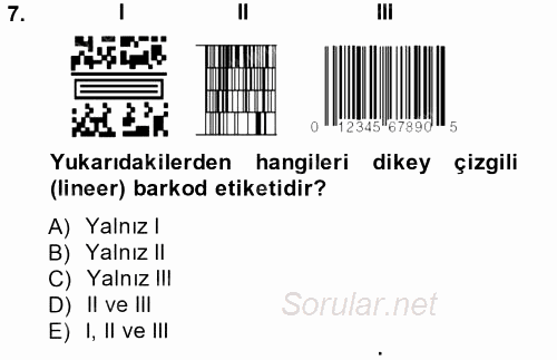 Lojistikte Teknoloji Kullanımı 2014 - 2015 Ara Sınavı 7.Soru