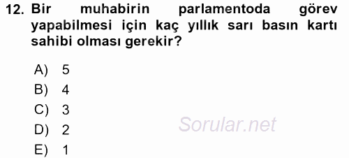 Haber Türleri 2016 - 2017 Ara Sınavı 12.Soru