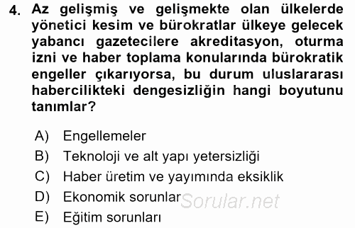 Haber Türleri 2016 - 2017 Ara Sınavı 4.Soru