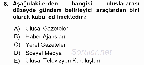 Haber Türleri 2016 - 2017 Ara Sınavı 8.Soru