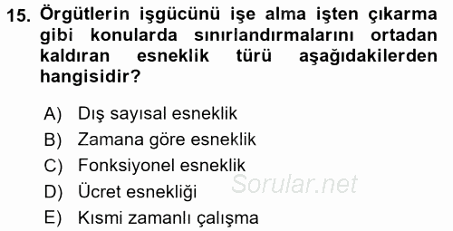 Yeni Teknolojiler ve Çalışma Hayatı 2015 - 2016 Dönem Sonu Sınavı 15.Soru
