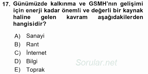 Yeni Teknolojiler ve Çalışma Hayatı 2015 - 2016 Dönem Sonu Sınavı 17.Soru