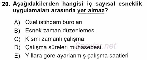Yeni Teknolojiler ve Çalışma Hayatı 2015 - 2016 Dönem Sonu Sınavı 20.Soru