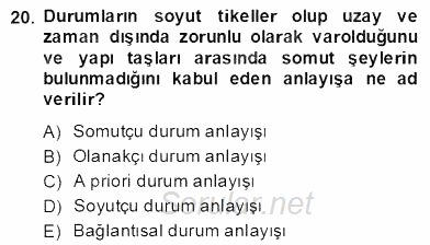 Metafizik 2013 - 2014 Dönem Sonu Sınavı 20.Soru