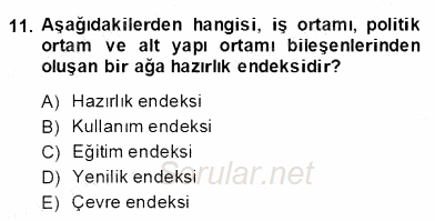 Bilgi Ekonomisi 2013 - 2014 Dönem Sonu Sınavı 11.Soru