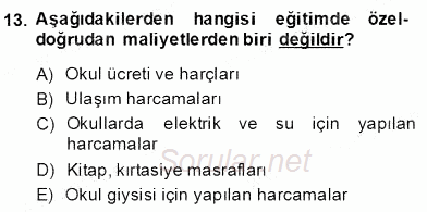 Bilgi Ekonomisi 2013 - 2014 Dönem Sonu Sınavı 13.Soru