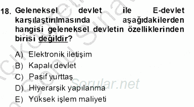 Bilgi Ekonomisi 2013 - 2014 Dönem Sonu Sınavı 18.Soru