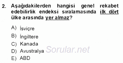 Bilgi Ekonomisi 2013 - 2014 Dönem Sonu Sınavı 2.Soru