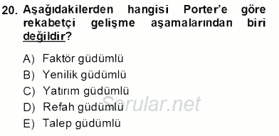 Bilgi Ekonomisi 2013 - 2014 Dönem Sonu Sınavı 20.Soru