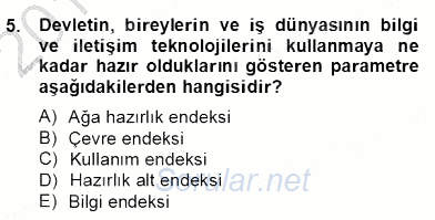 Bilgi Ekonomisi 2013 - 2014 Dönem Sonu Sınavı 5.Soru