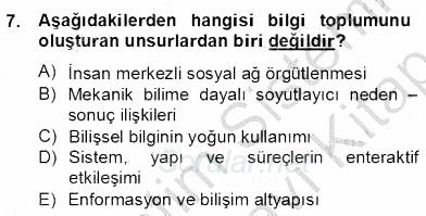 Bilgi Ekonomisi 2013 - 2014 Dönem Sonu Sınavı 7.Soru