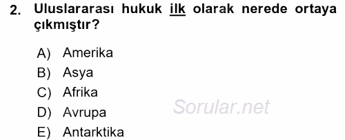 Uluslararası Hukuk 1 2015 - 2016 Ara Sınavı 2.Soru