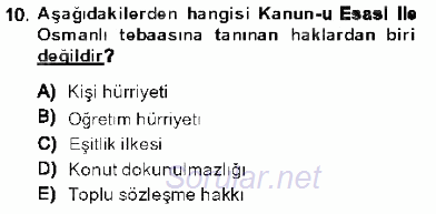 Anayasa 1 2013 - 2014 Dönem Sonu Sınavı 10.Soru