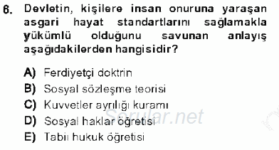 Anayasa 1 2013 - 2014 Dönem Sonu Sınavı 6.Soru