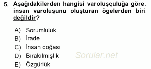 Batı Edebiyatında Akımlar 2 2017 - 2018 Dönem Sonu Sınavı 5.Soru