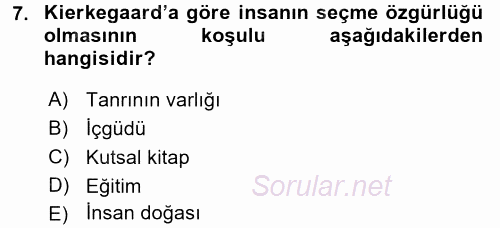 Batı Edebiyatında Akımlar 2 2017 - 2018 Dönem Sonu Sınavı 7.Soru
