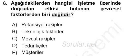 İş Planı 2016 - 2017 Ara Sınavı 6.Soru