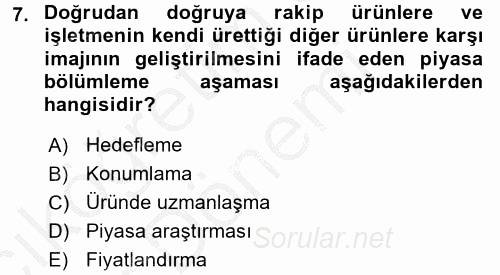 İş Planı 2016 - 2017 Ara Sınavı 7.Soru