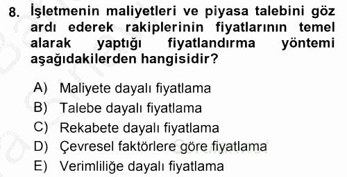 İş Planı 2016 - 2017 Ara Sınavı 8.Soru