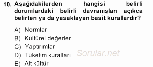 Tüketim Bilinci ve Bilinçli Tüketici 2013 - 2014 Ara Sınavı 10.Soru