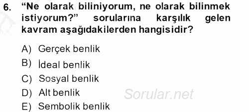 Tüketim Bilinci ve Bilinçli Tüketici 2013 - 2014 Ara Sınavı 6.Soru