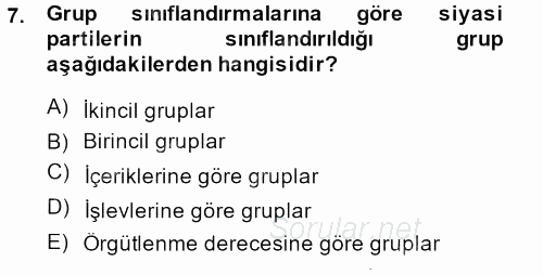 Tüketim Bilinci ve Bilinçli Tüketici 2013 - 2014 Ara Sınavı 7.Soru