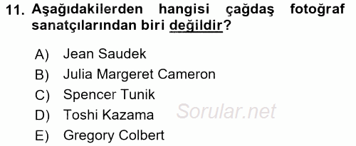 Fotoğraf Tarihi 2016 - 2017 Dönem Sonu Sınavı 11.Soru